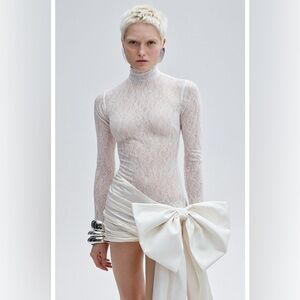 New Arrivals Ilkyaz Ozel Chiwen Silk Lace Bow La Tendresse Dress Size 36 XS-S